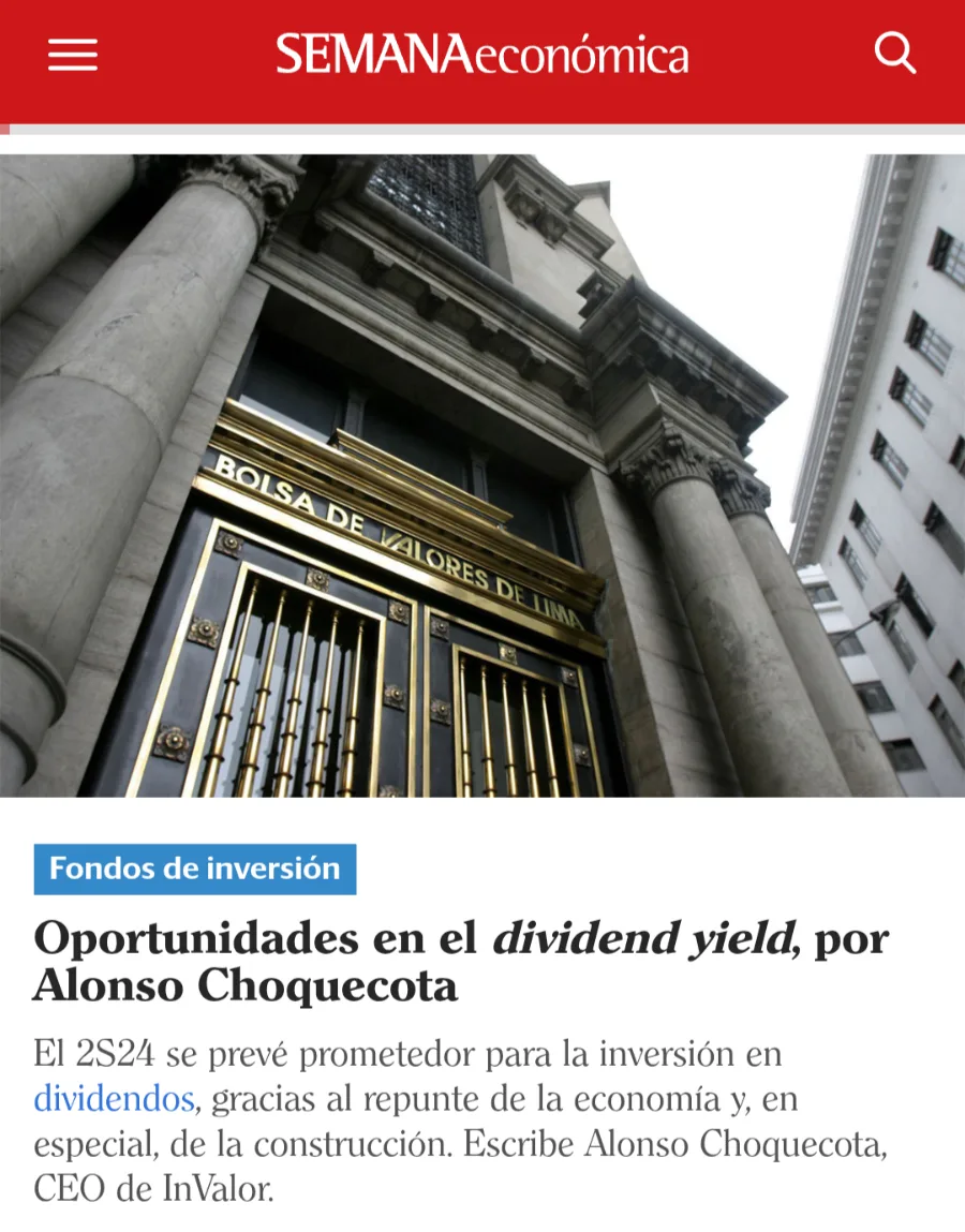Columna de Alonso Choquecota en Semana Económica